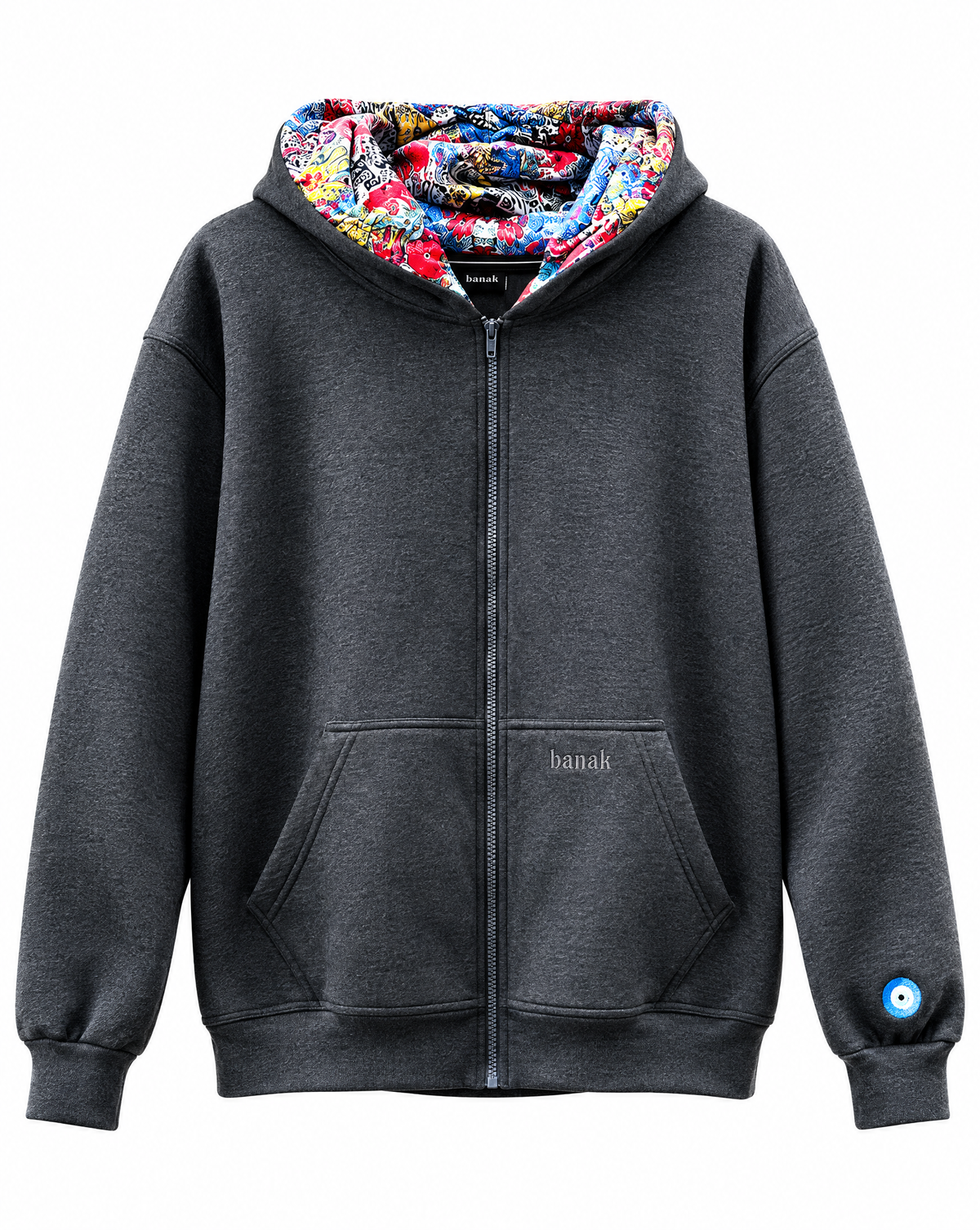 Outside The Lines Zip Hoodie - Grey