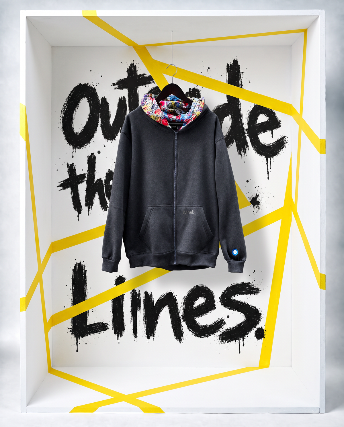 Outside The Lines Zip Hoodie - Grey